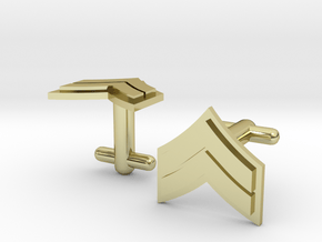 Corporal Cufflinks - Silver, Brass, Gold in 18K Gold Plated