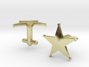 Sheriff's Star Cufflinks (1) Silver,Brass, or Gold in 18K Gold Plated