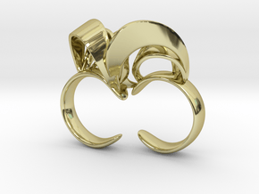 Ribbon Double Ring 7/8 in 18K Gold Plated