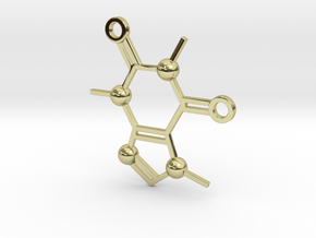 Cafeine molecule Pendant in 18K Gold Plated