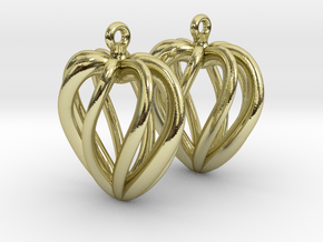 Heart Cage Earrings in 18K Gold Plated