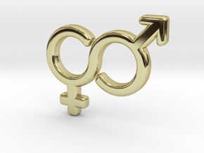 Gender Equality Pendant in 18K Gold Plated