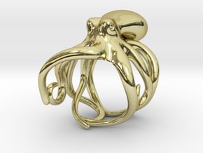Octopus Ring 15mm in 18K Gold Plated