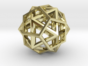 IcosoDodecahedron Thick - 3.5cm in 18K Gold Plated