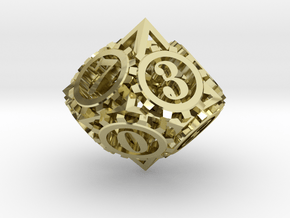 Steampunk Gear d10 in 18K Gold Plated