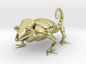 ROBOTIC CHAMALEON in 18k Gold Plated Brass: Extra Small