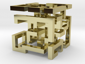 cube_03 in 18K Gold Plated