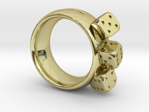 Ring Würfel/Dice 01, 19mm in 18K Gold Plated