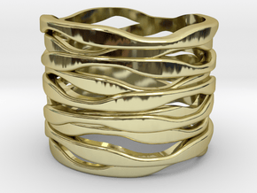BASHIBA RAW WAVES  (19.5 mm) in 18K Gold Plated