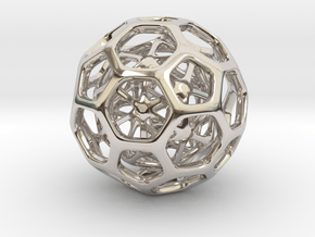 Little Hedron in Rhodium Plated Brass