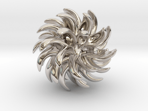 Little Chrysanthemum in Rhodium Plated Brass