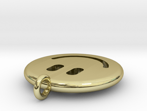 Happy Face Emoticon Charm Smiley in 18K Gold Plated