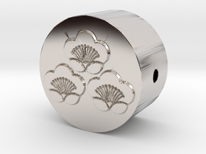 家紋の数珠ブレスレットパーツ(三つ盛り匂い梅) in Platinum