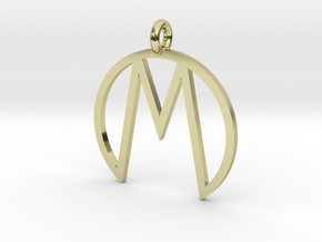 M Pendant in 18K Gold Plated