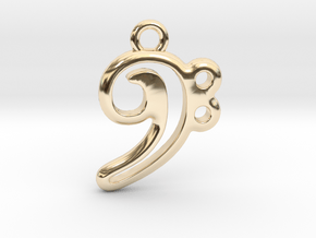 Fa Note Pendant in 14k Gold Plated Brass