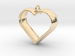 Stylized Heart Pendant in 14k Gold Plated Brass