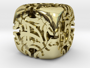 Art Nouveau d6 in 18K Gold Plated