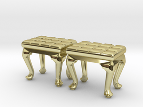 1:48 Tufted Vanity Stool in 18K Gold Plated