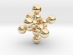Medium Metatron Pendant in 14k Gold Plated Brass