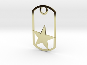 Star dog tag in 18K Gold Plated