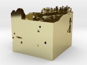 Slice Of Minecraft.obj in 18K Gold Plated