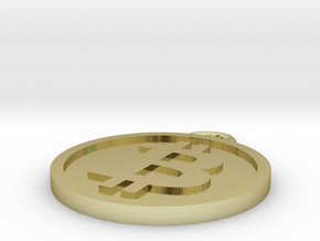 Coin Size bitcoin (w/loop) in 18K Gold Plated