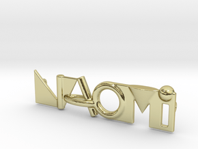 Naomi - Name Pendant 43mm in 18K Gold Plated