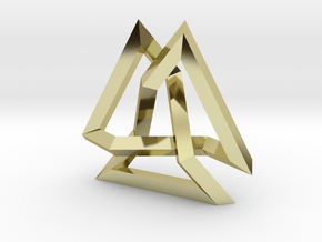 Trefoil Knot inside Equilateral Triangle (Medium) in 18K Gold Plated