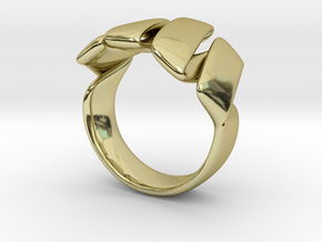 Curl ring 4 parallel lines in 18k Gold Plated Brass: 8 / 56.75