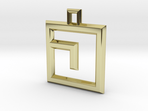 ABC Pendant - J Type - Solid - 24x24x3 mm in 18K Gold Plated