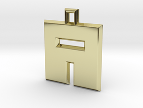 ABC Pendant - A Type - Solid - 24x24x3 mm in 18K Gold Plated