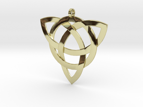 Large Celtic Knot Pendant (Inverted Triquetra) in 18K Gold Plated