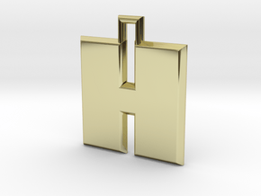 ABC Pendant - H Type - Solid - 24x24x3 mm in 18K Gold Plated