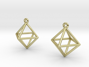 Octahedron Earrings in 18K Gold Plated