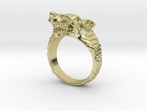 Size 8 Direwolf Ring in 18k Gold Plated Brass: 8 / 56.75