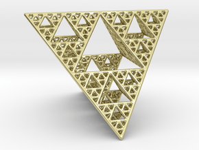 Sierpinski Tetrahedron level 4 in 18K Gold Plated