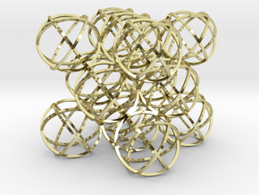 Packed Spheres Cube in 18K Gold Plated