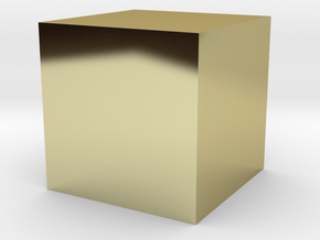 1cm Solid Cube in 18K Gold Plated