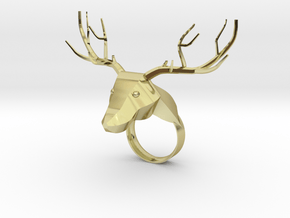 Low Poly Deer Ring in 18K Gold Plated