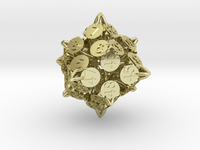 Player Order Die - 3D Print Only Version in 18K Gold Plated