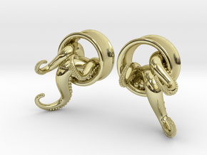 1 Inch TentacleTunnels in 18K Gold Plated