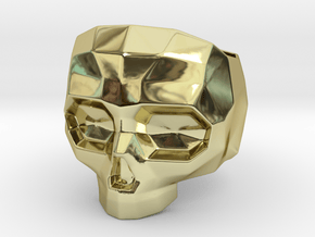 Lapidated Skull - Size 10 (inner diameter = 19.76  in 18K Gold Plated