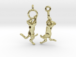 Hanging Cat Earrings in 18K Gold Plated