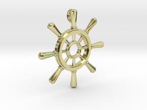 Ships Wheel Pendant in 18K Gold Plated
