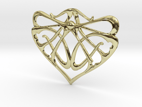 Art Nouveau Inspired Pendant  in 18K Gold Plated