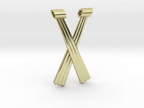 Criss-Cross Hexant Pendant in 18K Gold Plated