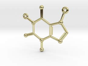 Caffeine Molecule Pendant or Earing in 18K Gold Plated