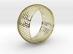 Horizontal Honey Comb Rounded Bracelet in 18K Gold Plated