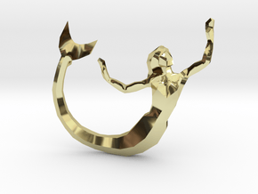 Low Poly Mermaid Pendant in 18K Gold Plated