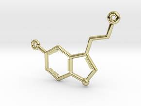 Serotonin Molecule Pendant or Earring in 18K Gold Plated